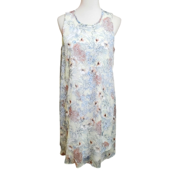 Tommy Hilfiger Floral Sheer Overlay Shift Dress - Picture 4 of 11